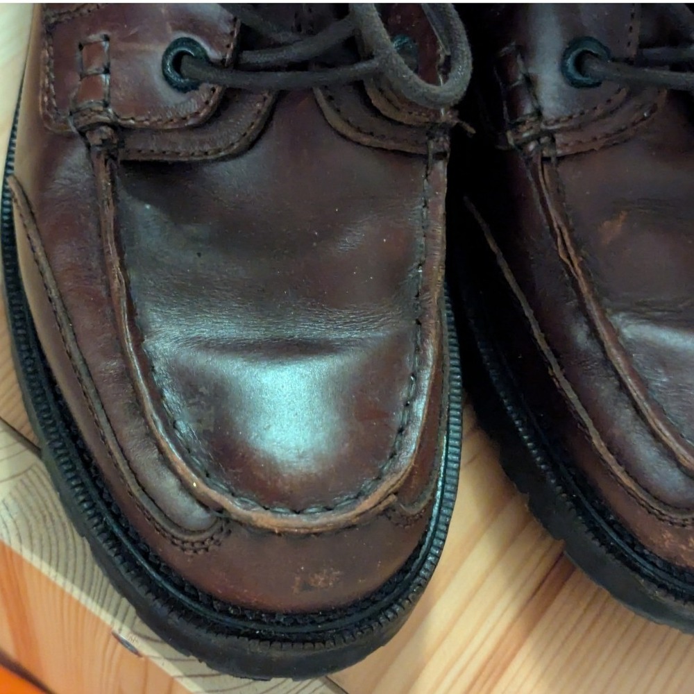 Johnston & Murphy Sz 9.5 Oxford Brown Leather Men Lace Up ‎ Medium - Picture 4 of 10